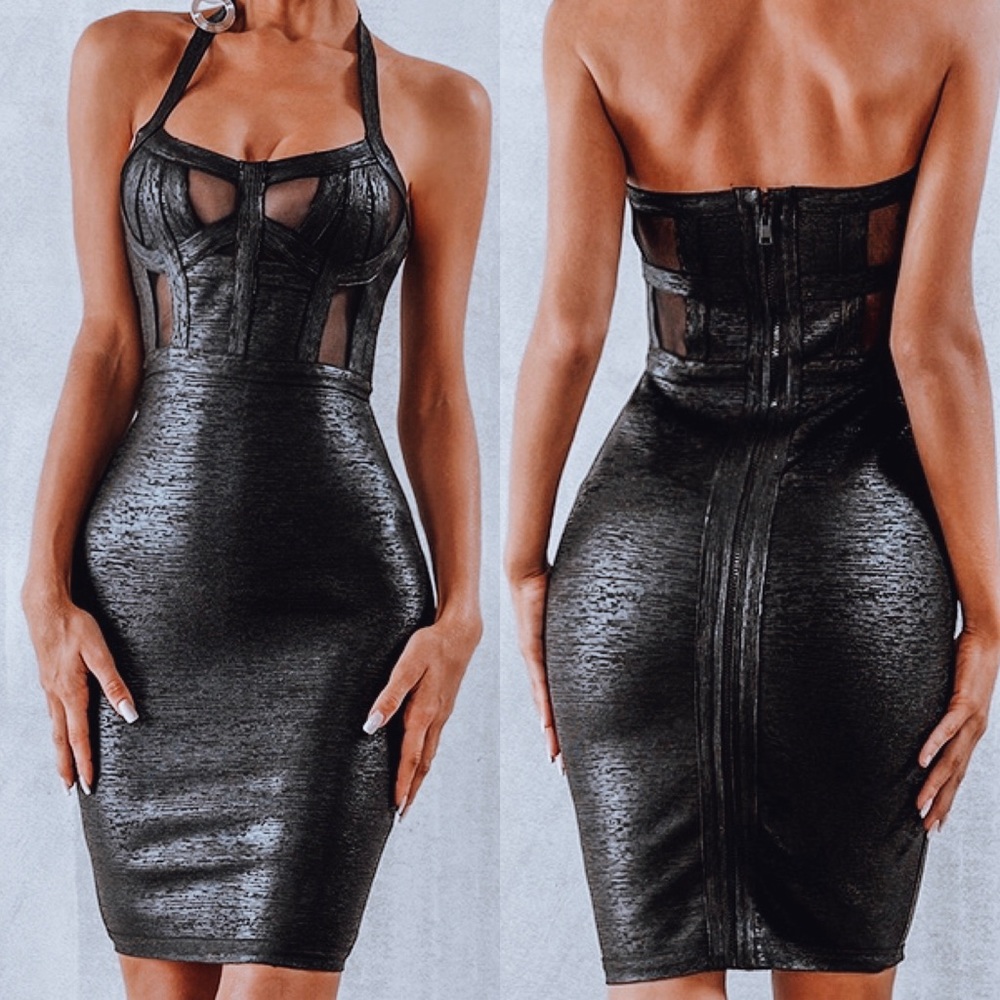 Fitted halter mini dress. Very sexy